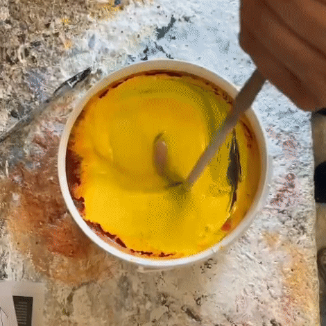 Mixing Pigments into our lovely Eco Emulsion